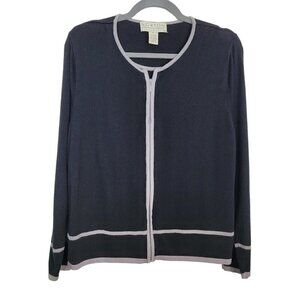 Vintage Norton Mcnaughton Sz Large Full Zip Sweater Built In Undershirt Black